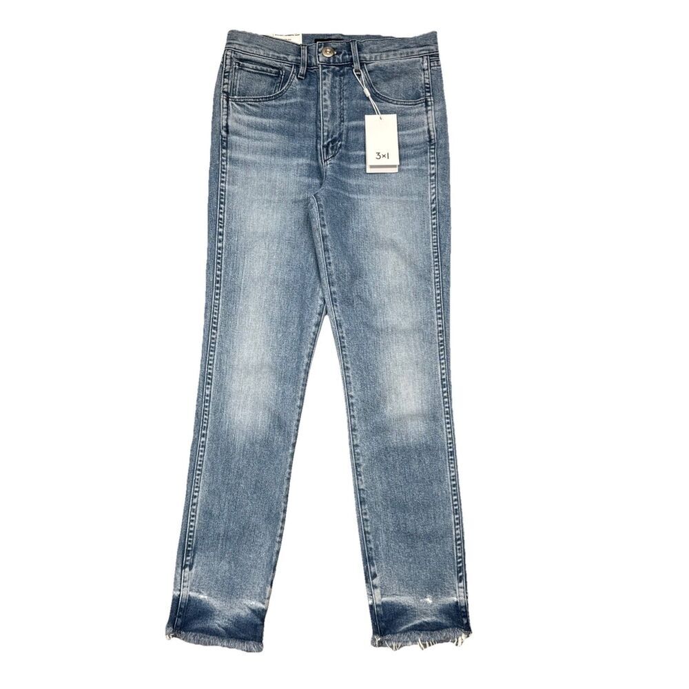 3x1 Straight Authentic Crop High Rise Jeans 24 (25x25.5) Mury Blue Womens NWT